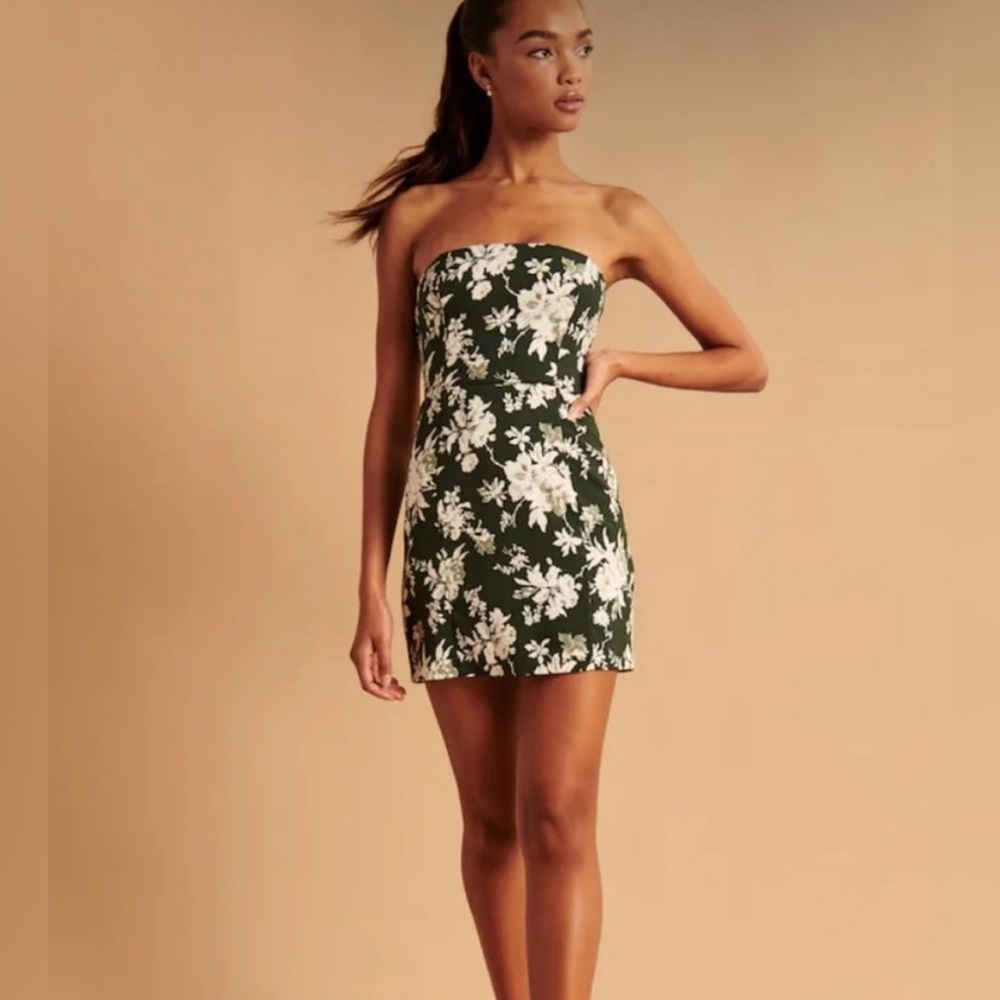 Abercrombie & Fitch Green Floral Mini Dress